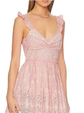 NWT LoveShackFancy Mochi Bubble Bath Pink Sleeveless Mini Dress Size 6
